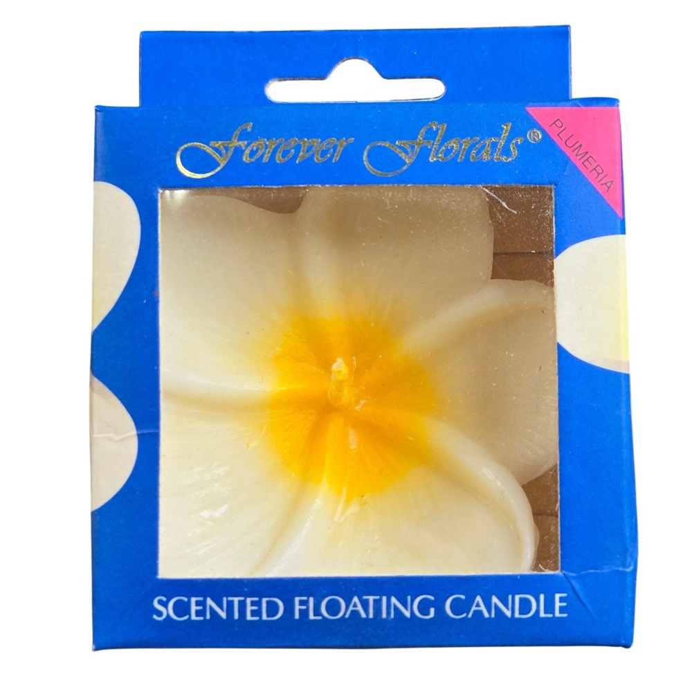 Forever Florals Plumeria Scented Floating Candle Unisex OS White Yellow 1997